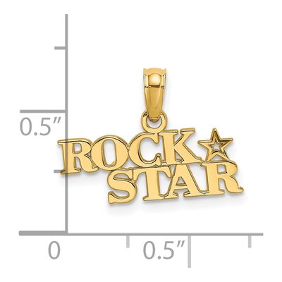 14K Yellow Gold Rock Star Pendant – view 4