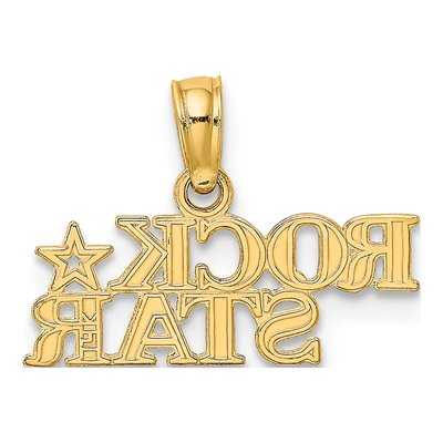 14K Yellow Gold Rock Star Pendant – view 5