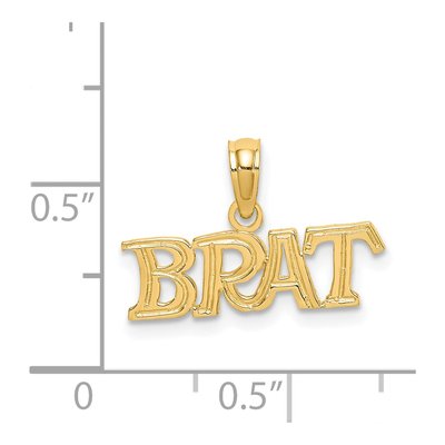 14K Yellow Gold BRAT Word Pendant – view 5