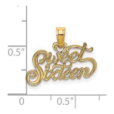 14K Yellow Gold Sweet Sixteen Pendant – view 4