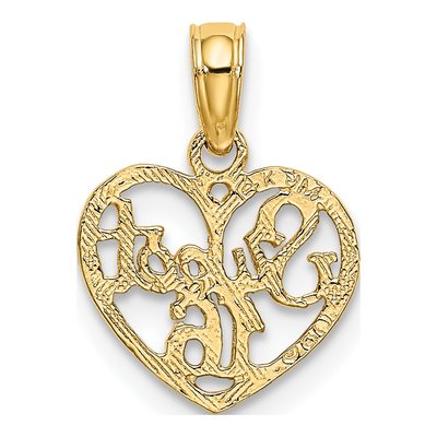 14K Yellow Gold Sweet 16-Heart Pendant – view 5