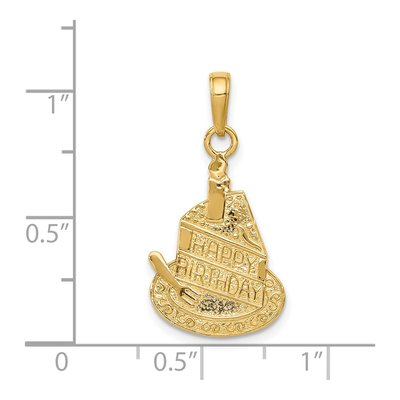 14K Yellow Gold Birthday Cake Candle Pendant – view 4