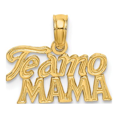 14K Yellow Gold TE AMO MAMA Pendant