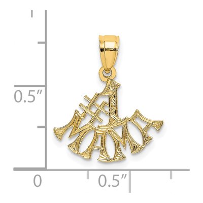 14K Yellow Gold MAMA Number 1 Pendant – view 4