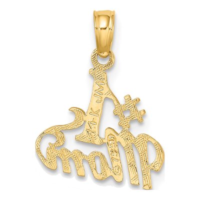 14K Yellow Gold MOM Number 1 Pendant – view 4