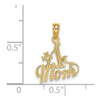 14K Yellow Gold MOM Number 1 Pendant – view 5