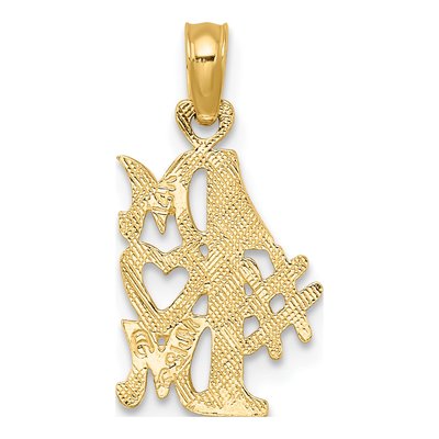 14K Yellow Gold MOM Number 1 Pendant – view 4