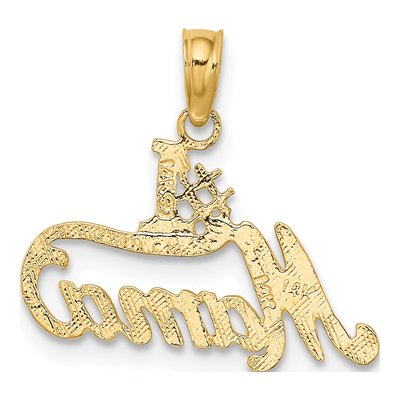 14K Yellow Gold MAMA Number 1 Pendant – view 4