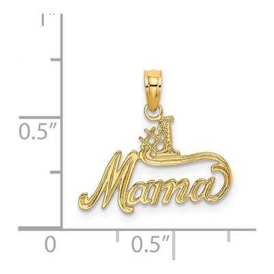 14K Yellow Gold MAMA Number 1 Pendant – view 5