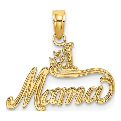 14K Yellow Gold MAMA Number 1 Pendant