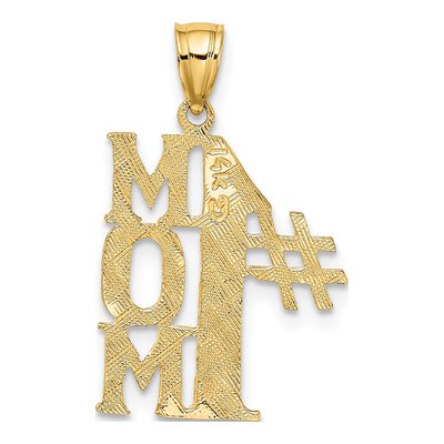 14K Yellow Gold MOM Vertical Number 1 Pendant – view 4