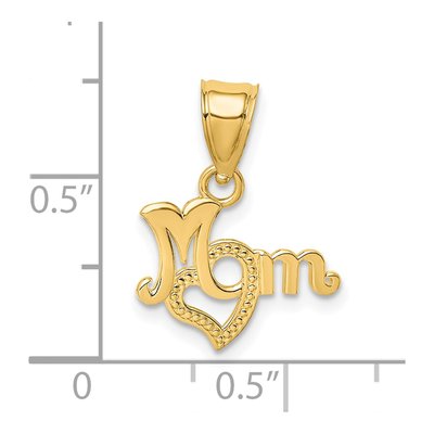 14K Yellow Gold MOM Heart Pendant – view 4
