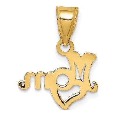 14K Yellow Gold MOM Heart Pendant – view 5
