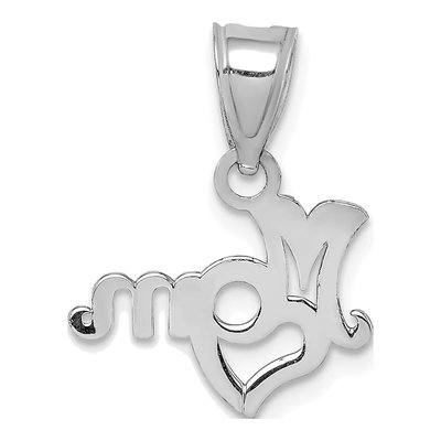 14K White Gold MOM Pendant – view 4