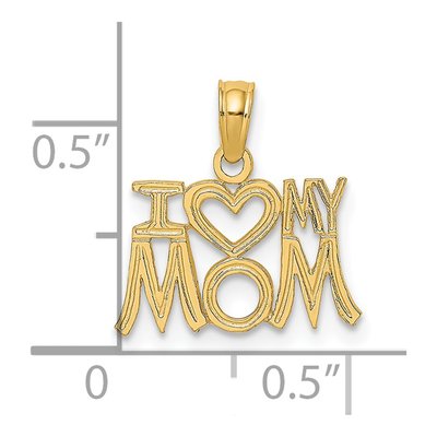 14K Yellow Gold I Heart My Mom Pendant – view 4