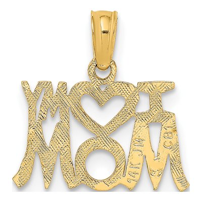 14K Yellow Gold I Heart My Mom Pendant – view 5