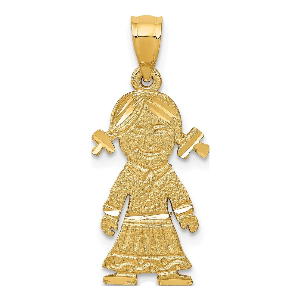 14K Yellow Gold Girl Pendant