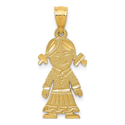 14K Yellow Gold Girl Pendant