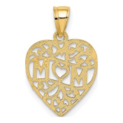 14K Yellow Gold Mom Heart Charm – view 4