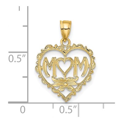 14K Yellow Gold MOM Heart Pendant – view 4