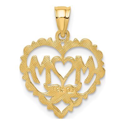 14K Yellow Gold MOM Heart Pendant – view 5