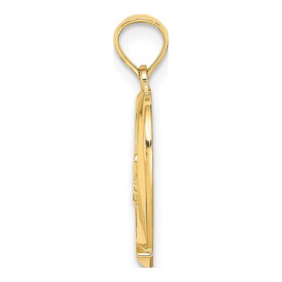 14K Yellow Gold MOM Heart Number 1 Pendant – view 3