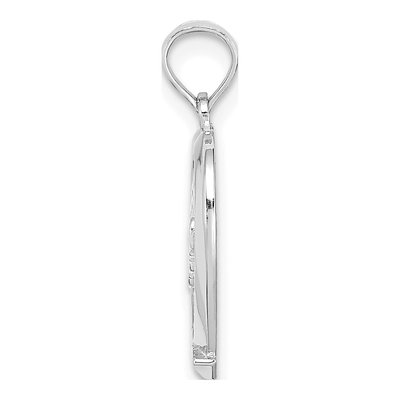 14K White Gold MOM Heart Number 1 Pendant – view 3