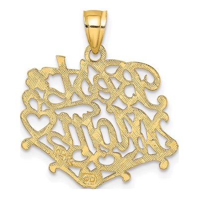 14K Yellow Gold BEST MOM Pendant – view 4