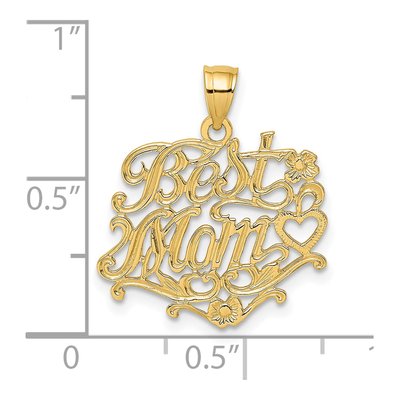14K Yellow Gold BEST MOM Pendant – view 5