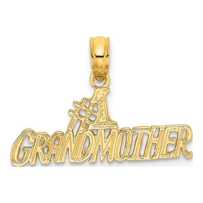 14K Yellow Gold Grandmother Number 1 Pendant