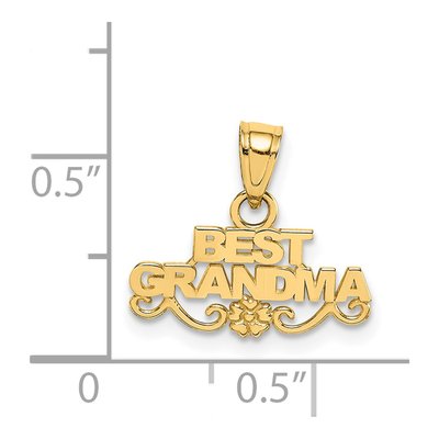 14K Yellow Gold Best Grandma Flower Pendant – view 4