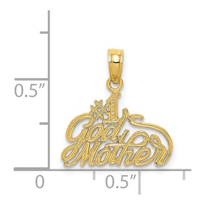 14K Yellow Gold Godmother Number 1 Pendant – view 4