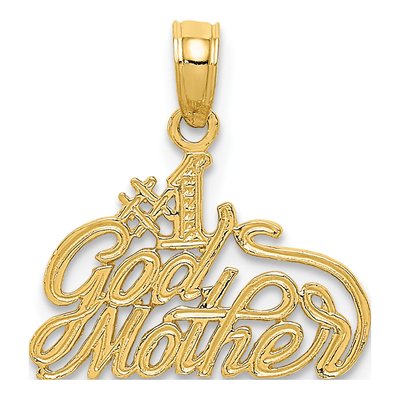 14K Yellow Gold Godmother Number 1 Pendant
