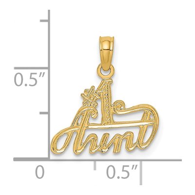 14K Yellow Gold AUNT Number 1 Pendant – view 4