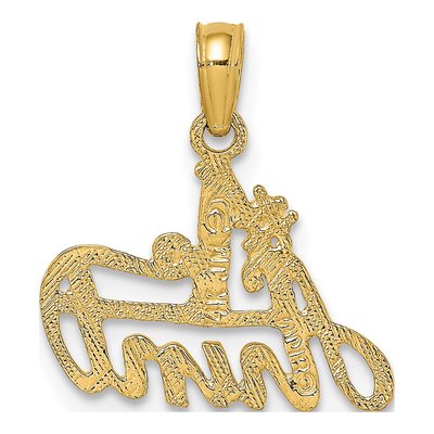 14K Yellow Gold AUNT Number 1 Pendant – view 5