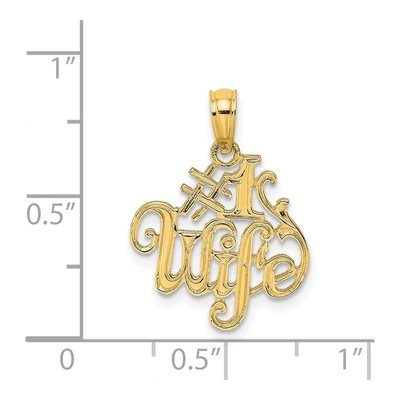 14K Yellow Gold WIFE Number 1 Pendant – view 5