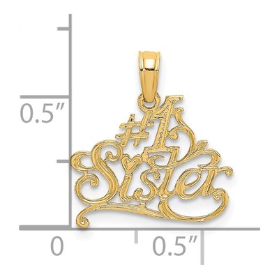 14K Yellow Gold Sister Number 1 Pendant – view 4