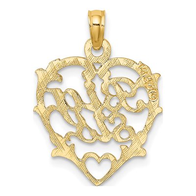 14K Yellow Gold BIG SIS Heart Pendant – view 5