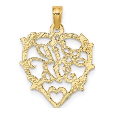 14K Yellow Gold LIL SIS Heart Pendant – view 5