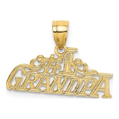 14K Yellow Gold Grandpa Number 1 Pendant