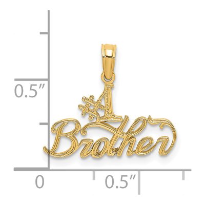 14K Yellow Gold Brother Number 1 Pendant – view 4