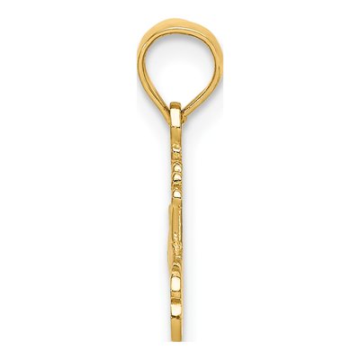 14K Yellow Gold Princess Crown Number 1 Pendant – view 3
