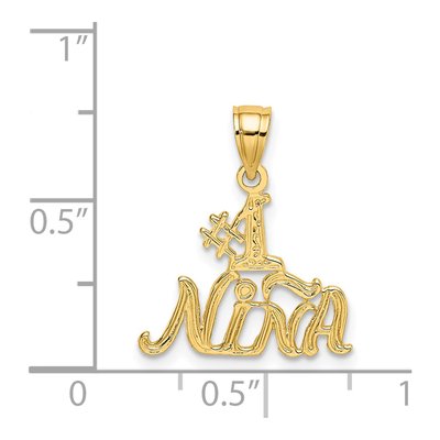 14K Yellow Gold NINA Number 1 Pendant – view 5