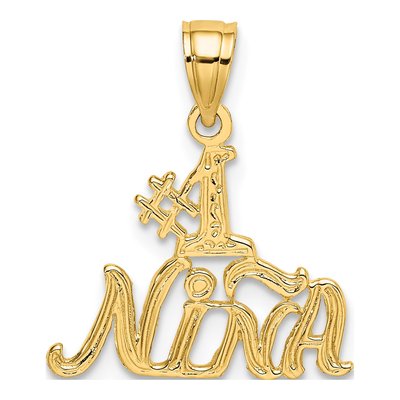 14K Yellow Gold NINA Number 1 Pendant