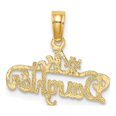 14K Yellow Gold Daughter Number 1 Pendant – view 5