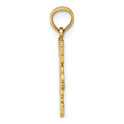 14K Yellow Gold Girl Waving Flower Charm – view 3
