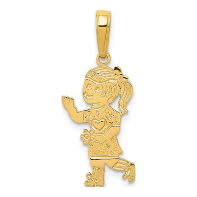 14K Yellow Gold Little Girl Pendant