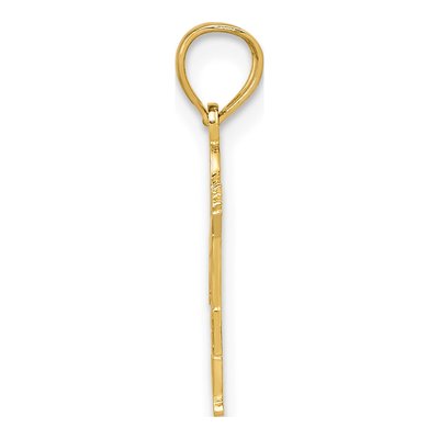 14K Yellow Gold Boy Waving Heart Pendant – view 3