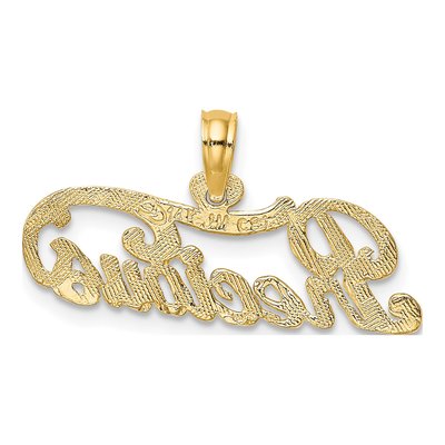 14K Yellow Gold Textured PERU Pendant – view 4