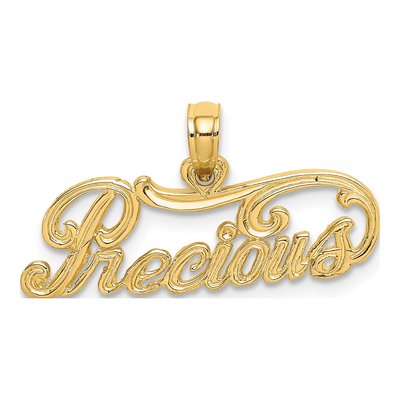 14K Yellow Gold Textured PERU Pendant